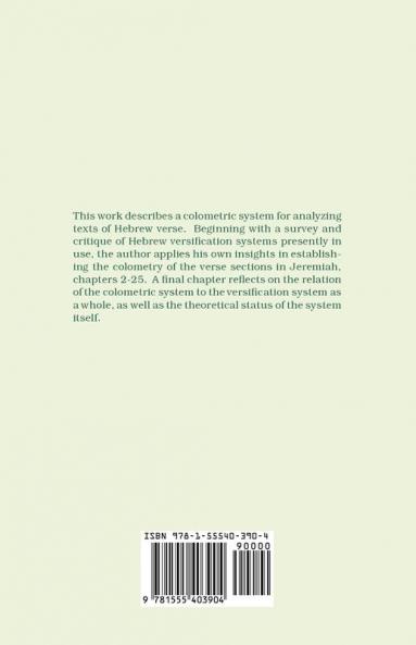 Versification and Syntax in Jeremiah 2-25