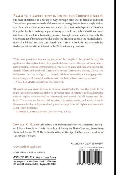 Psalm 29 Through Time and Tradition: 110 (Princeton Theological Monograph Series)