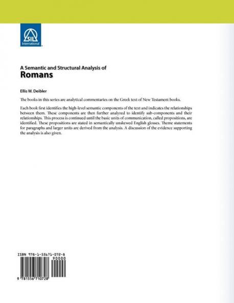 A Semantic and Structural Analysis of Romans (Summer Institute of Linguistics Semantic and Structural Anal)