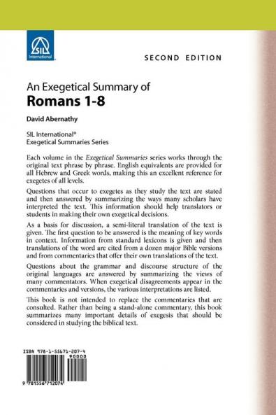 An Exegetical Summary of Romans 1-8 2nd Edition