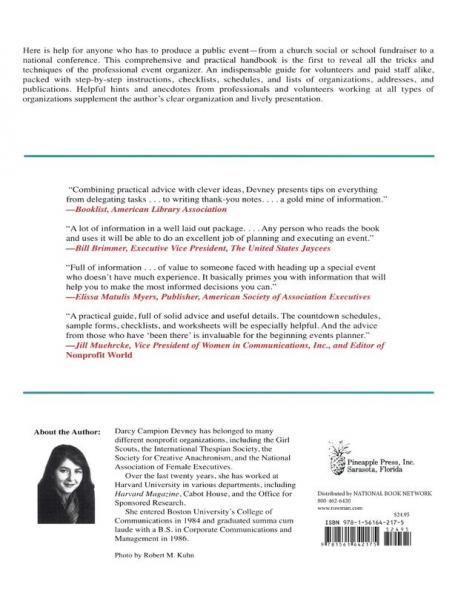 Organizing Special Events and Conferences: A Practical Guide for Busy Volunteers and Staff