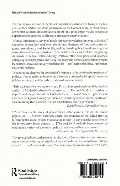 Hard Times: Impoverishment and Protest in the Perestroika Years - Soviet Union 1985-91