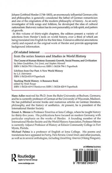 Johann Gottfried Herder on World History: An Anthology