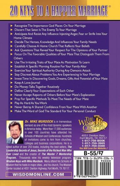 Twenty Keys To A Happier Marriage