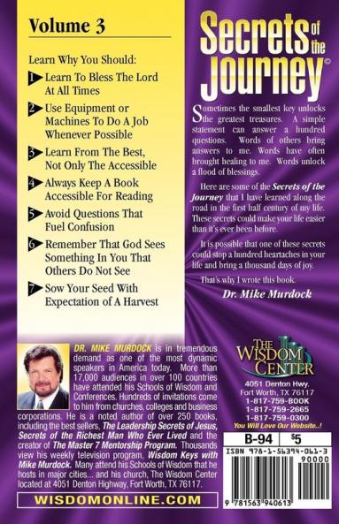 Secrets of the Journey Volume 3 (Leadership Secrets for Excellence & Increase)