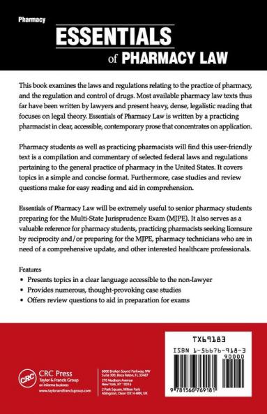Essentials of Pharmacy Law