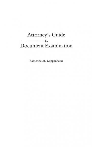 Attorney's Guide to Document Examination