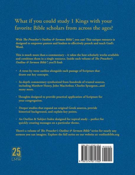 Preacher's Outline & Sermon Bible-KJV-1 Kings