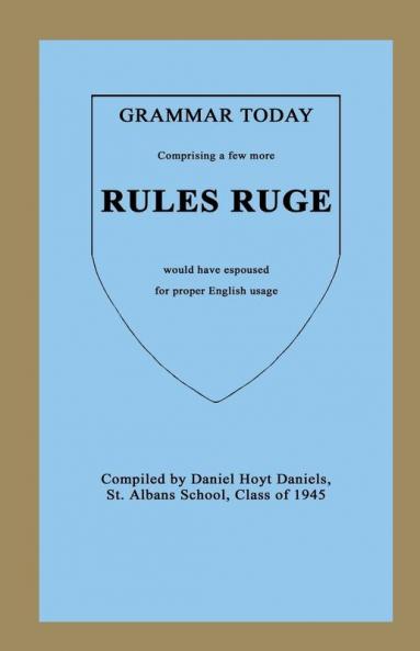 Grammar Today - Rules Ruge