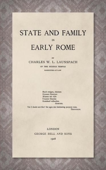 State and Family in Early Rome [1908]