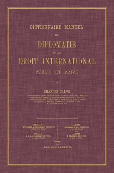Dictionnaire Manuel de Diplomatie et de Droit International