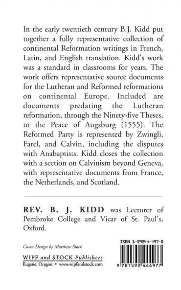 Documents Illustrative of the Continental Reformation