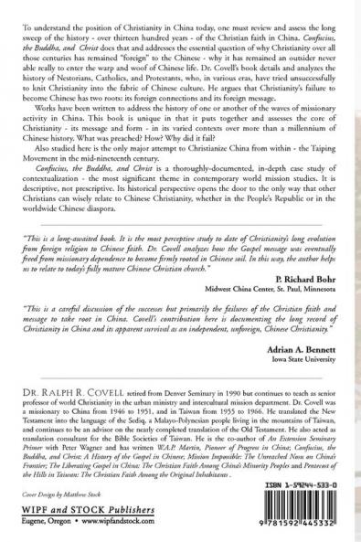 Confucius the Buddha and Christ: A History of the Gospel in Chinese: 11 (American Society of Missiology)