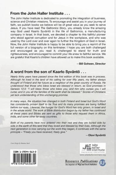 Kaarlo Syvantoe: Pioneer in Israel 1947-1998