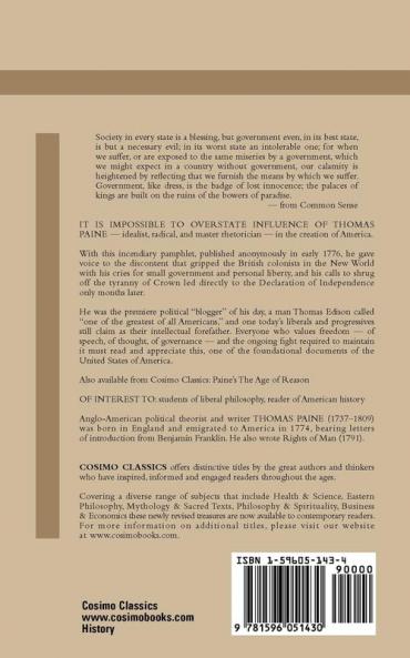 Common Sense: Addressed to the Inhabitants of America