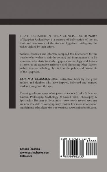 A Concise Dictionary of Egyptian Archaeology (Cosimo Classics Reference)