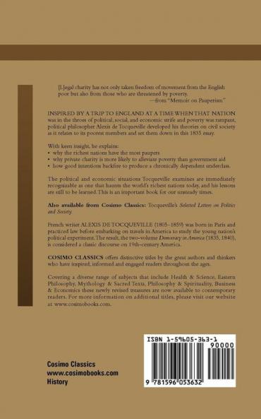 Memoir on Pauperism: Does Public Charity Produce an Idle and Dependent Class of Society?