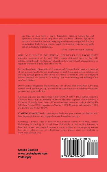 Democracy And Education: An Introduction to the Philosophy of Education (Cosimo Classics Philosophy)