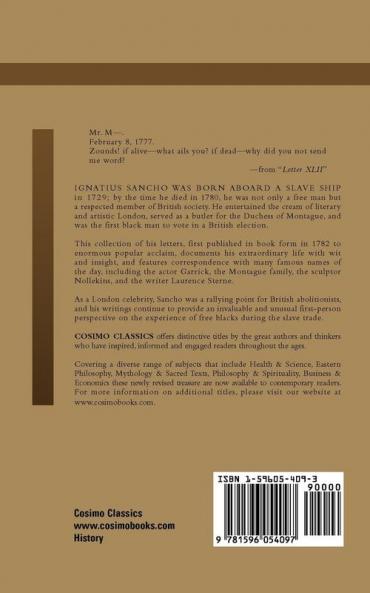 An African Letters of the Late Ignatius Sancho (Cosimo Classics History)