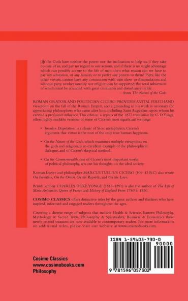 Tusculan Disputations: On the Nature of the Gods and on the Commonwealth