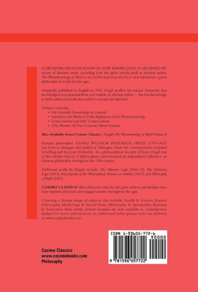 The Phenomenology of Mind: Volume I