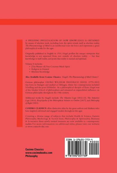 The Phenomenology of Mind: Volume II