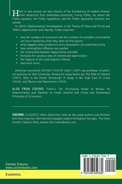 Mathematical Investigations in the Theory of Value and Prices and Appreciation and Interest