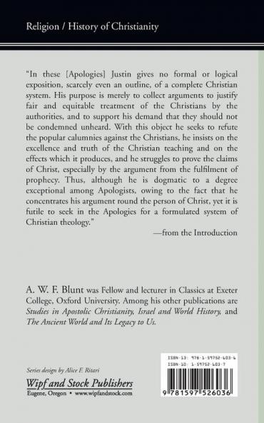The Apologies of Justin Martyr (Ancient Texts and Translations)