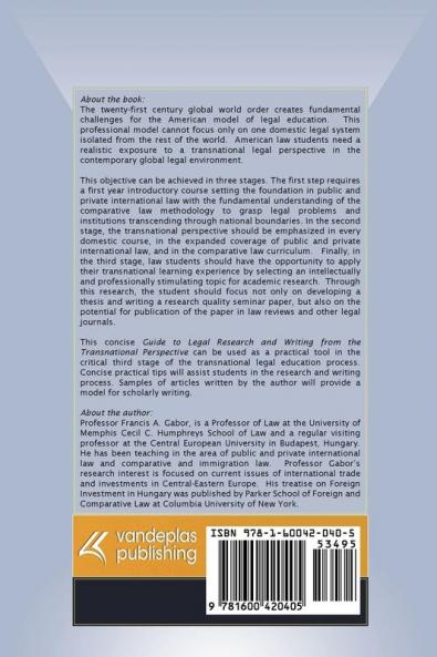 Guide to Legal Research and Writing from the Transnational Perspective