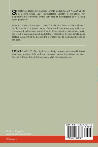 Shakespeare Lexicon Vol. 1