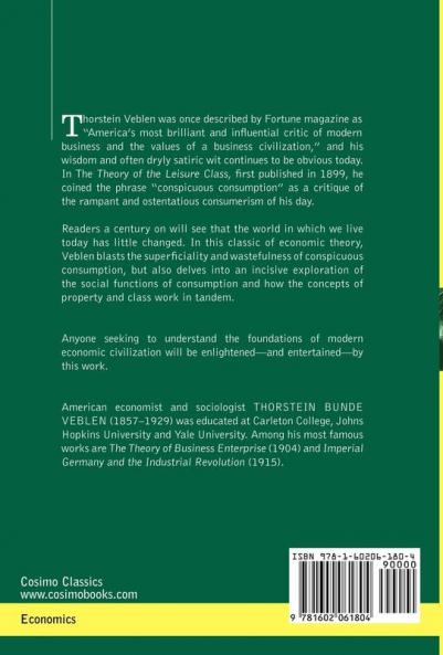 The Theory of the Leisure Class (Cosimo Classics Economics)
