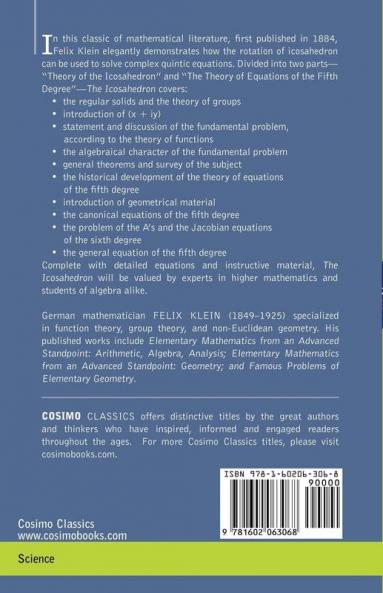 Lectures on the Icosahedron and the Solution of the Fifth Degree