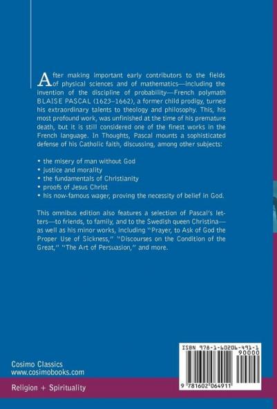 Blaise Pascal: Thoughts Letters and Minor Works