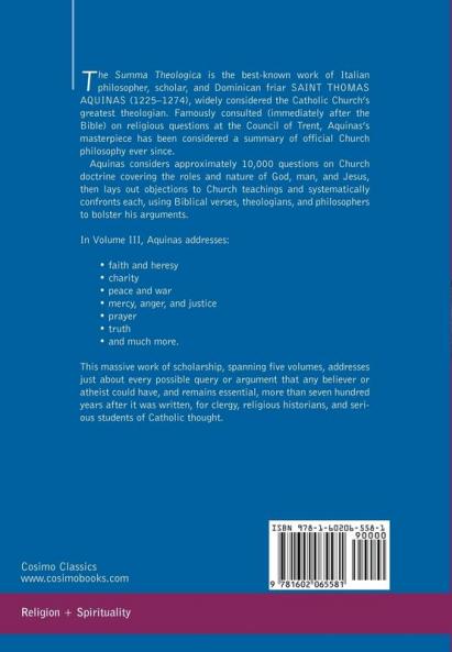 Summa Theologica Volume 3 (Part II Second Section)