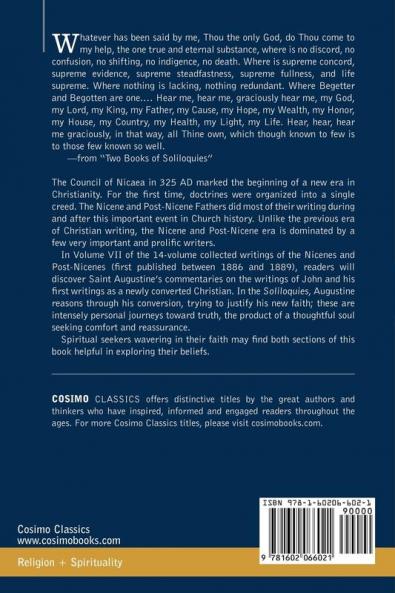 Nicene and Post-Nicene Fathers: First Series Volume VII St. Augustine: Gospel of John First Epistle of John Soliliques