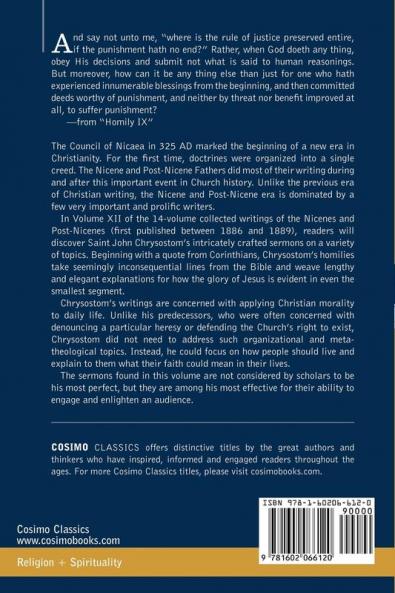 Nicene and Post-Nicene Fathers: First Series Volume XII St.Chrysostom: Homilies on the Epistles of Paul to the Corinthians