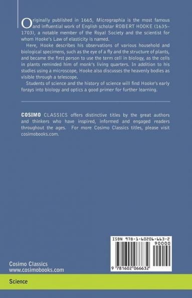 Micrographia or Some Physiological Descriptions of Minute Bodies