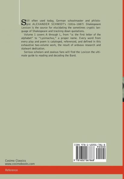 Shakespeare Lexicon Vol. 1