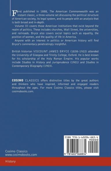 The American Commonwealth - Volume 3