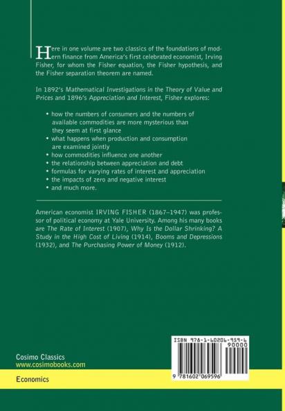 Mathematical Investigations in the Theory of Value and Prices and Appreciation and Interest
