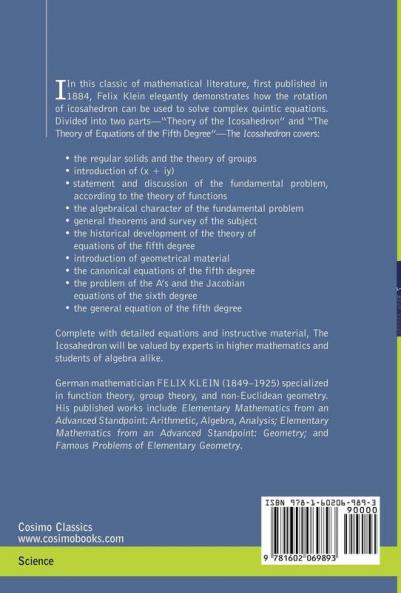 Lectures on the Icosahedron and the Solution of the Fifth Degree (Cosimo Classics. Science)
