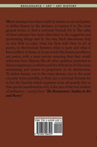 The Renaissance: Studies in Art and Poetry