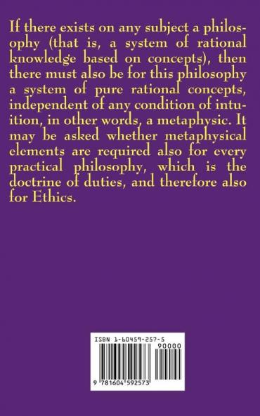 The Metaphysical Elements of Ethics