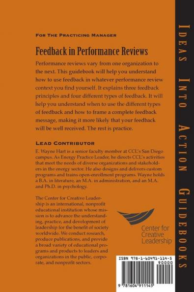 Feedback in Performance Reviews (J–B CCL (Center for Creative Leadership))