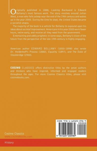 Looking Backward: 2000 to 1887 (Cosimo Classics)