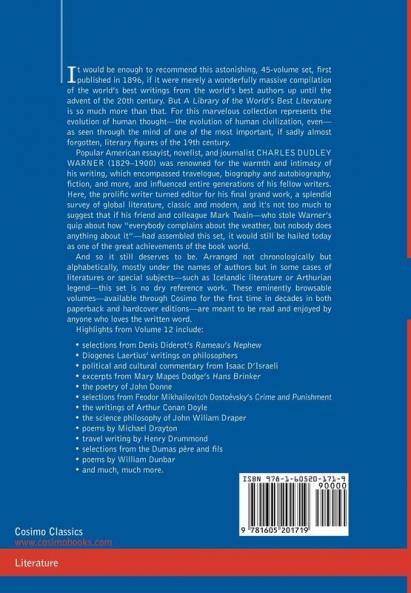 A Library of the World's Best Literature - Ancient and Modern - Vol. XII (Forty-Five Volumes); Diderot-Duruy: 12