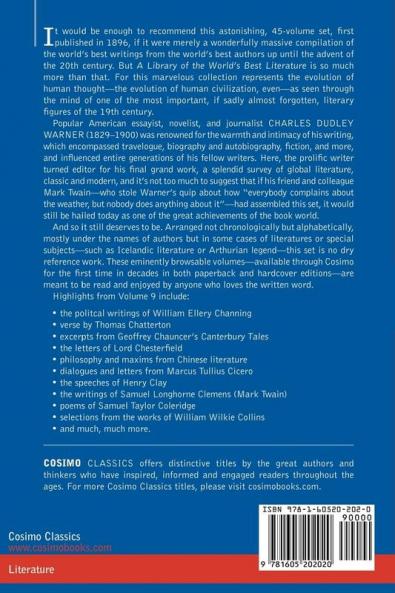 A Library of the World's Best Literature - Ancient and Modern - Vol. IX (Forty-Five Volumes); Chamiso-Collins