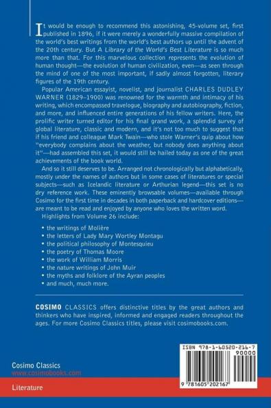 A Library of the World's Best Literature - Ancient and Modern - Vol.XXVI (Forty-Five Volumes); Moliere-Myths: 26