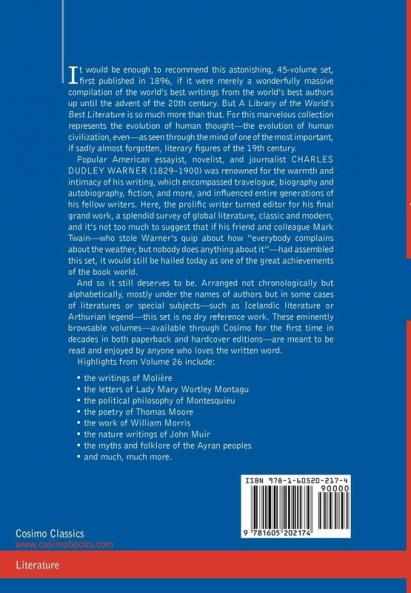 A Library of the World's Best Literature - Ancient and Modern - Vol.XXVI (Forty-Five Volumes); Moliere-Myths