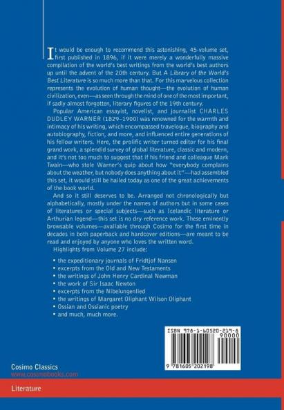 A Library of the World's Best Literature - Ancient and Modern - Vol.XXVII (Forty-Five Volumes); Nairne-Ouida